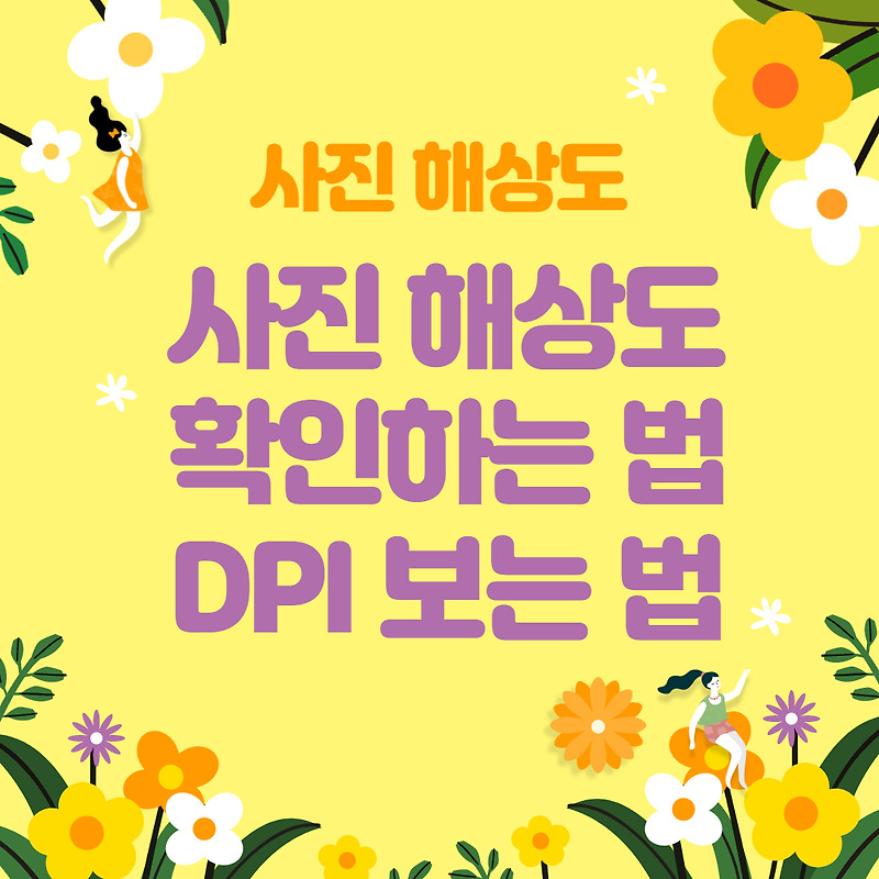 PC에서 사진 dpi 보는 법, 사진 해상도 확인하는 법,