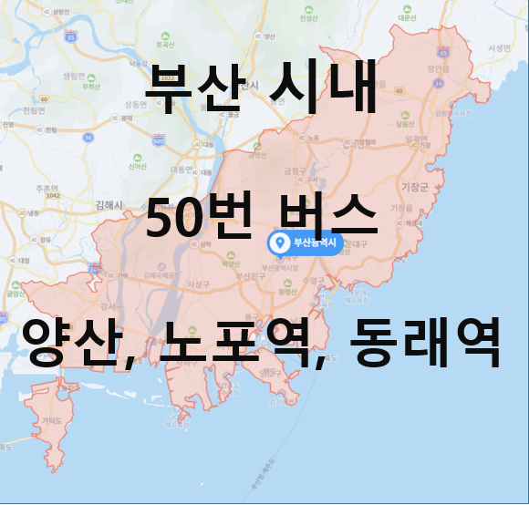 [시내] 50번버스 노선 정보 ;  양산 ~ 부산 거제동 법원, 검찰청