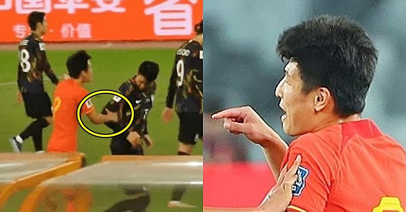 손흥민 쉿 세리머니에 삿대질하며 항의한 중국 선수, 이것 한방에 제압