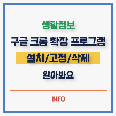 구글 크롬 확장 프로그램 설치, 고정, 삭제 관리하는 법