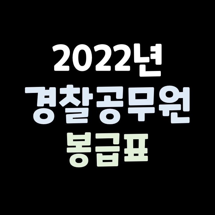 2022년 경찰 공무원 봉급표 및 연봉 (+ 순경 월급 실수령액)
