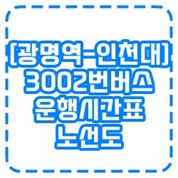 [광명역-인천대학교 ] 3002번 버스 운행 시간표 및 노선도. (막차시간, 탑승위치)