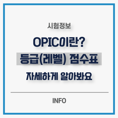 오픽 등급 (레벨) 점수표로 확인하기 OPIC이란?