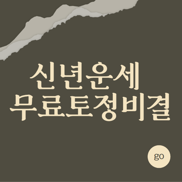 신년운세 무료토정비결 (무료보기)