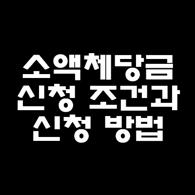 소액체당금후기 신청조건 및 절차 - 오웬의 라이프레코드