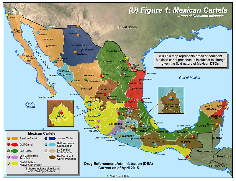 멕시코 지도 자세히 살펴보기