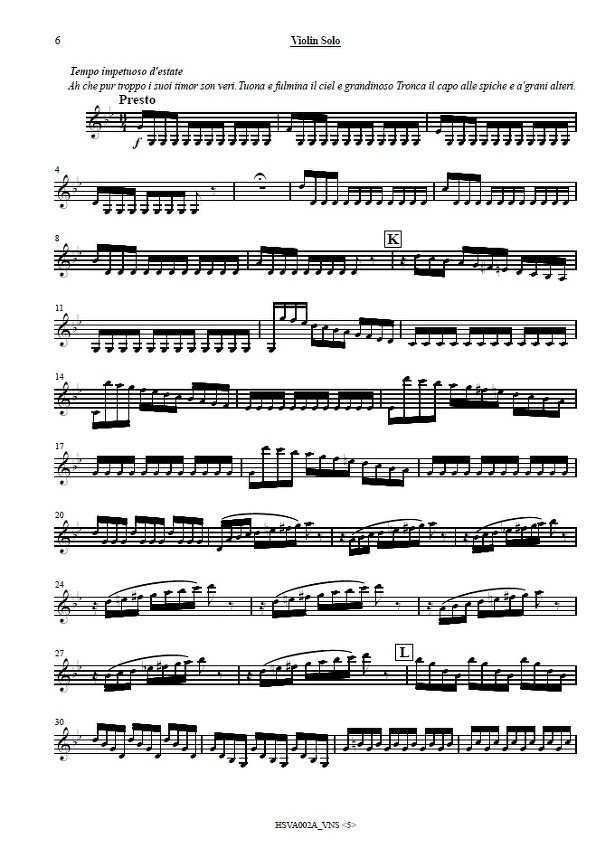 비발디(Vivaldi) - 사계 (Four season) (바이올린 악보, 연주곡)