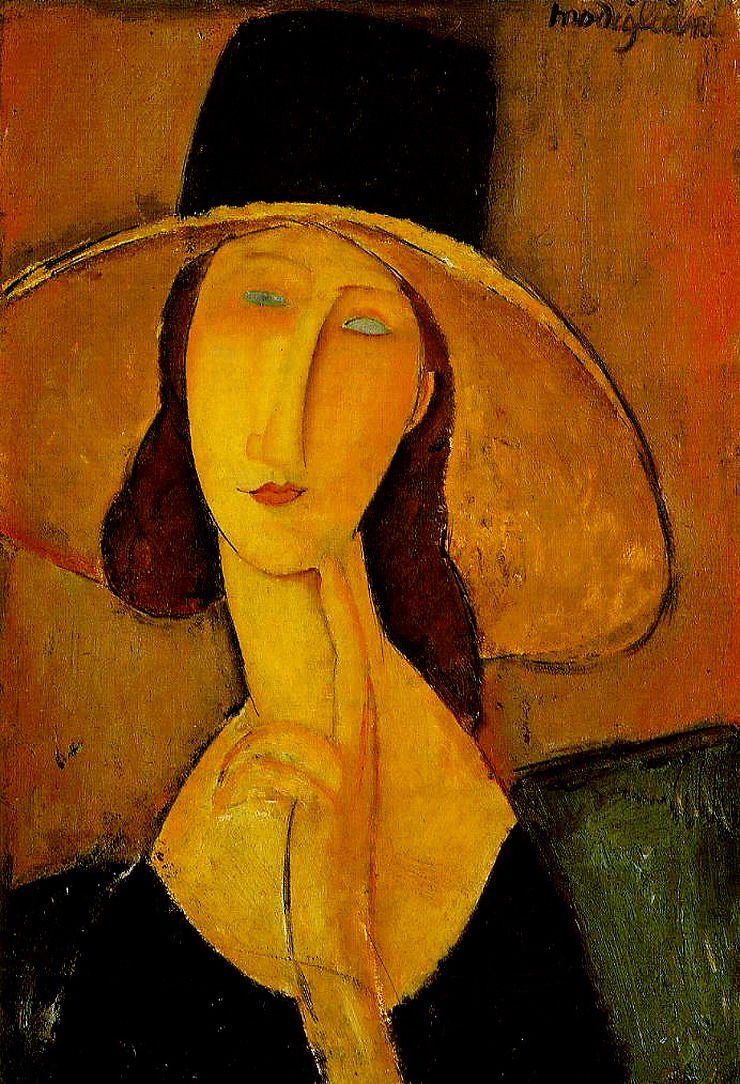 아메데오 모딜리아니 (Amedeo Modigliani) - 큰 모자를 쓴 잔 에뷔테른
