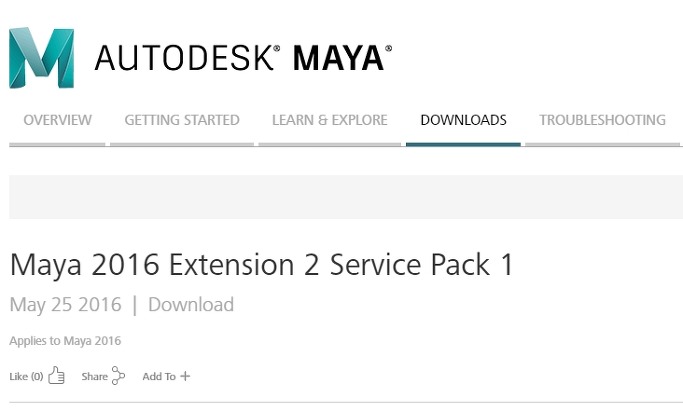 Maya 16 Extension 2 Service Pack 1
