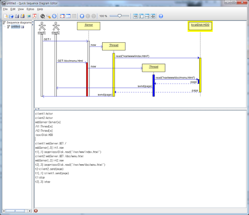UML Quick Sequence Diagram Editor