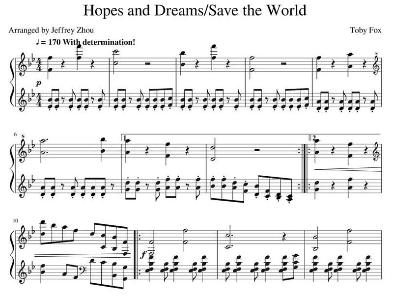 언더테일OST - Hopes and Dreams/ Save the World 피아노악보 :: 최신노래모음듣기 Ant Music