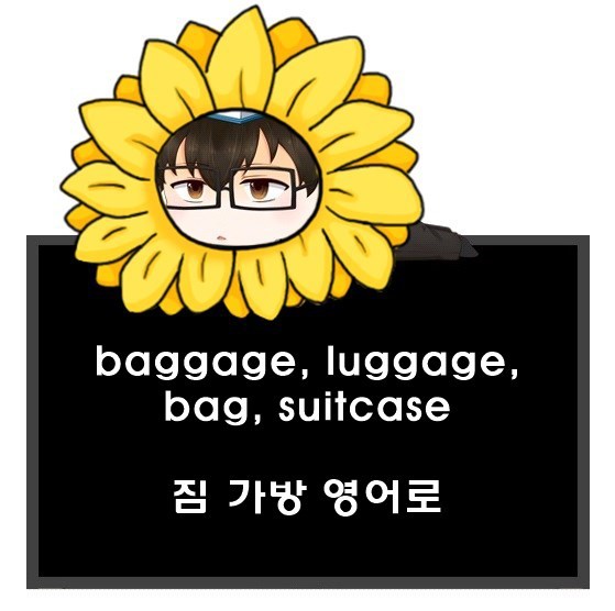 짐 가방 영어로. baggage, luggage, bag, suitcase 차이.