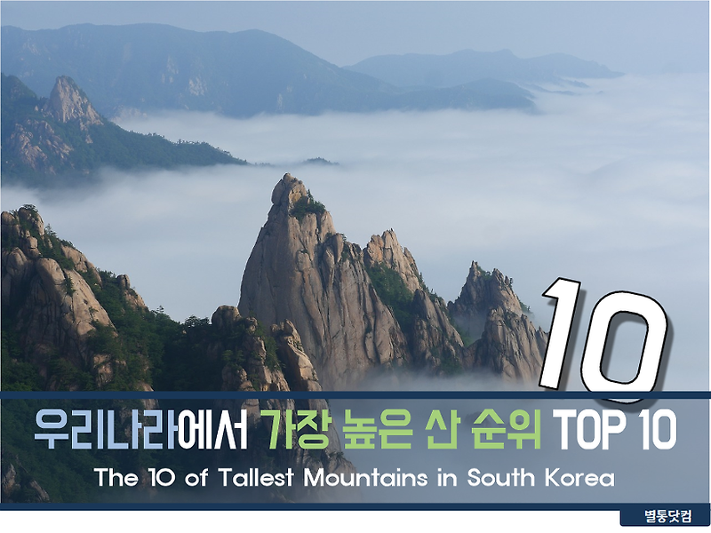 우리나라에서 가장 높은 산은? 대한민국 산 높이 순위 TOP 10