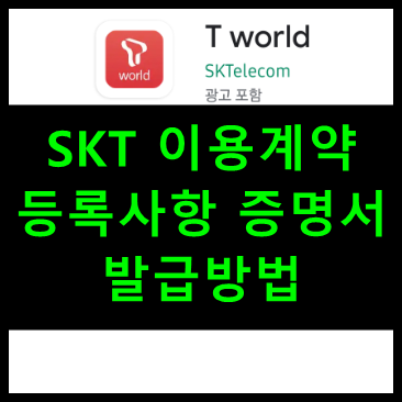 SKT 이용계약 등록사항 증명서 사용처