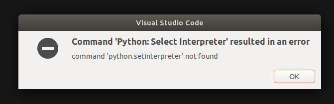 Python: Select Interpreter' resulted in an error