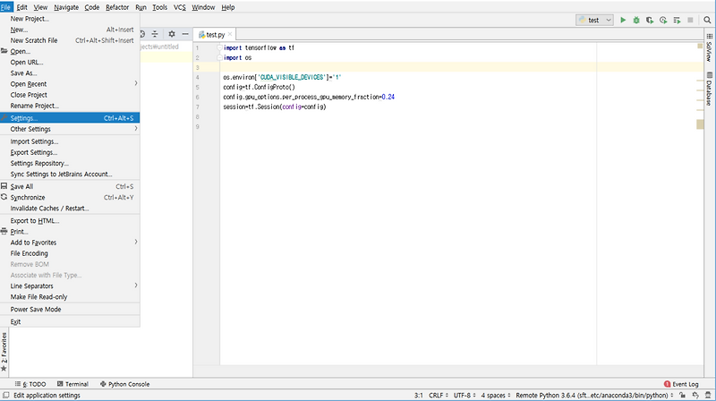 pycharm remote server connection: 파이참 원격서버 연결하기