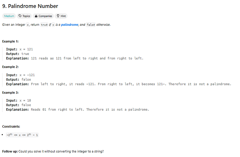 LeetCode: Palindrome Number