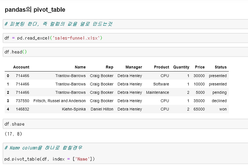 python_20: pandas의 pivot_table
