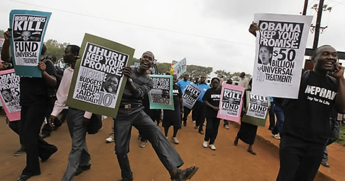 KENYA PROTEST HIV AIDS OBAMA