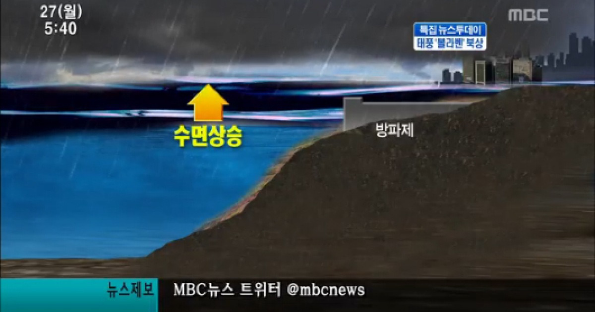 폭풍해일 가능성 높아..육지에 바닷물 침범 조심