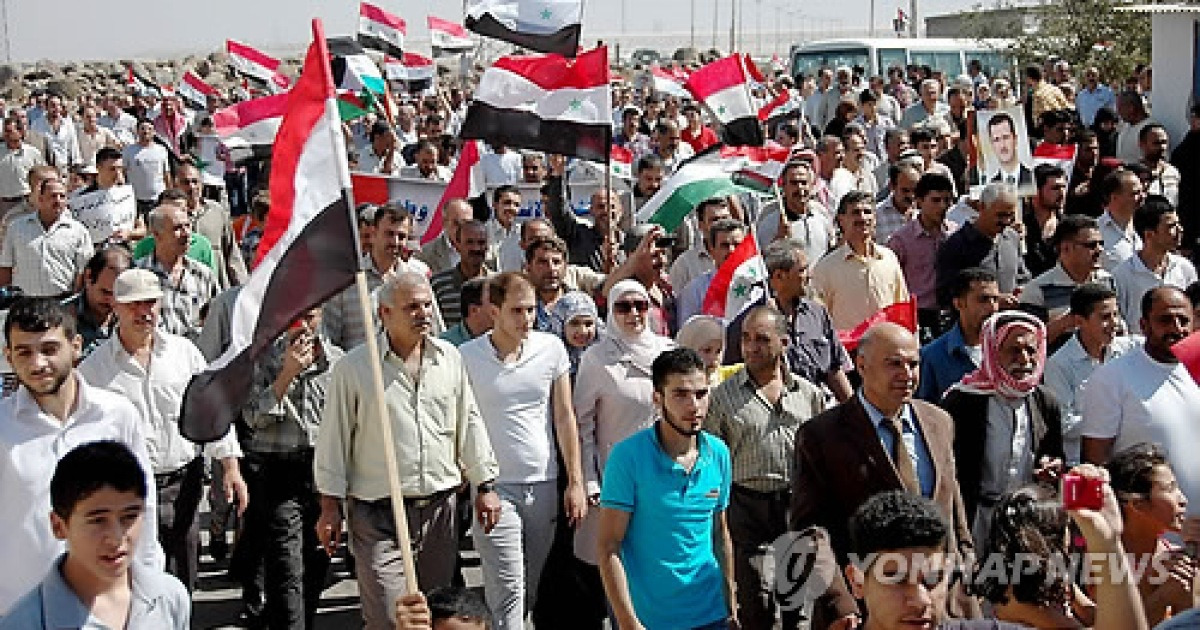 SYRIA RALLY IN SUPPORT SYRIAN ARMY