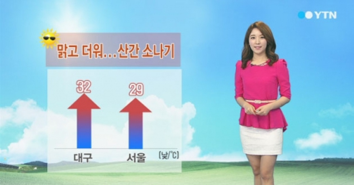 오늘 맑고 더운 날씨..일부 산간 지방에는 소나기