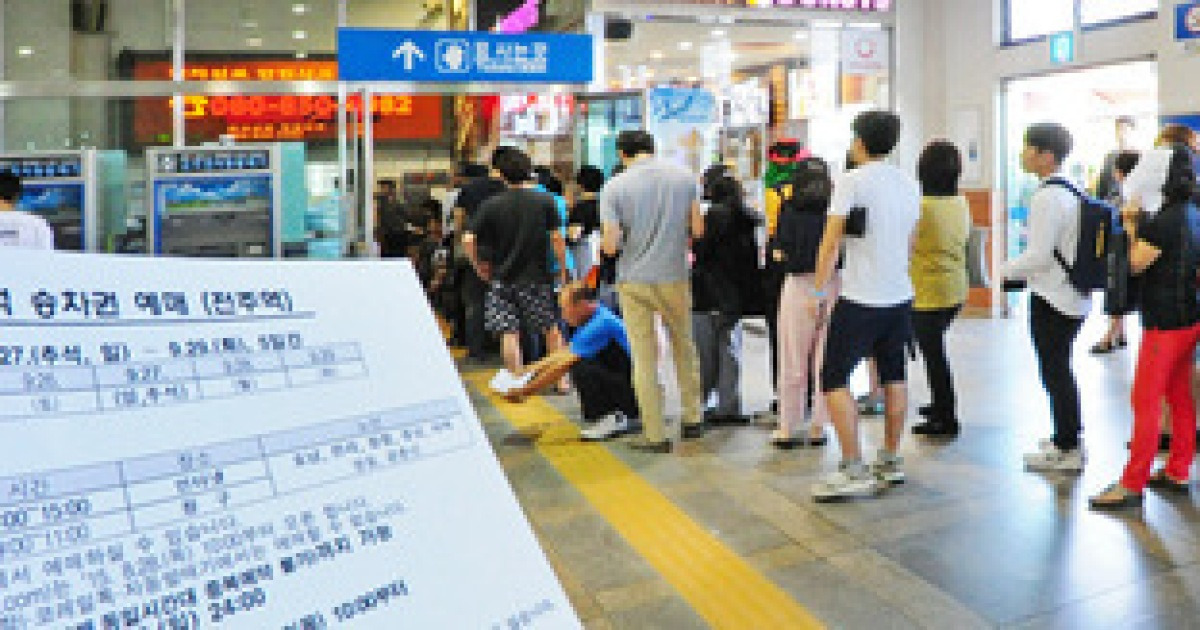 추석 승차권예매로 붐비는 전주역