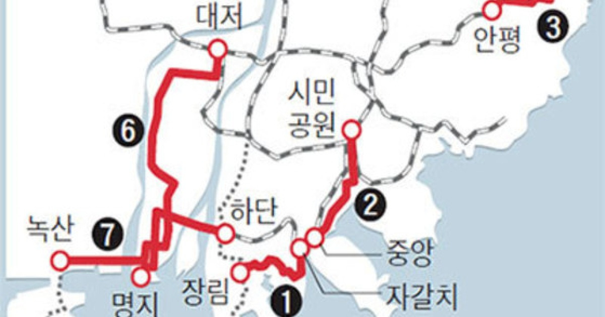 부산 '거미줄 도시철도망' 구축 .. 7개 노선 82km 신설