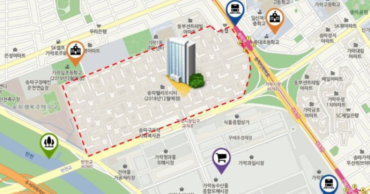 건폐율 낮은 슬렌더 아파트 송파구, '송파헬리오시티' 각광