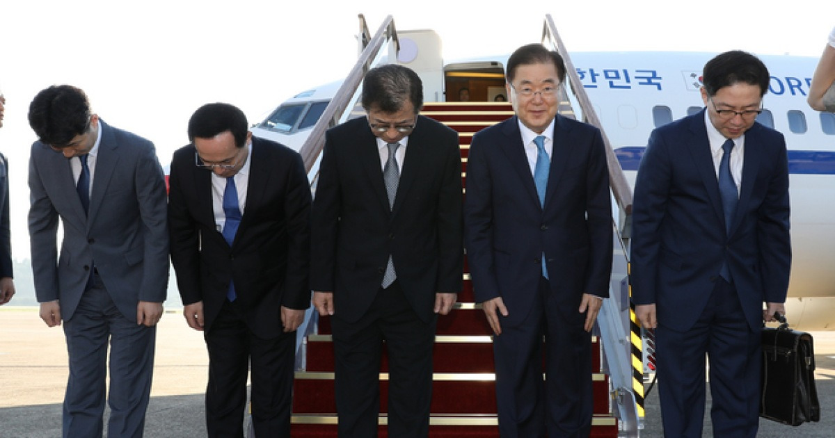[종합]특사단, 평양으로 출발..당일치기 방북 일정 시작