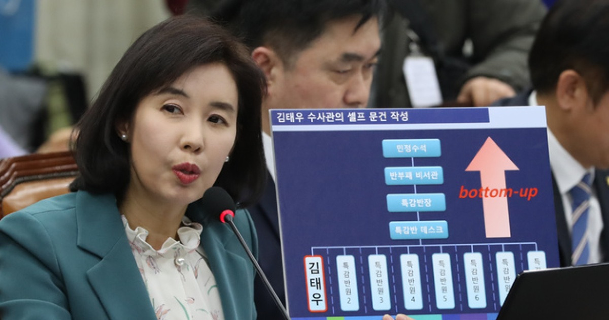 '김태우 수사관의 셀프 문건 작성' 질의하는 박경미