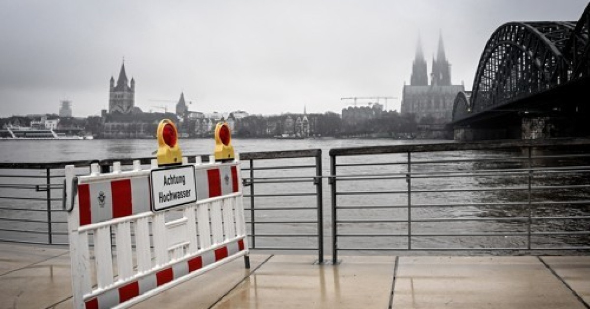 GERMANY HIGH WATER LEVEL RHINE RIVER