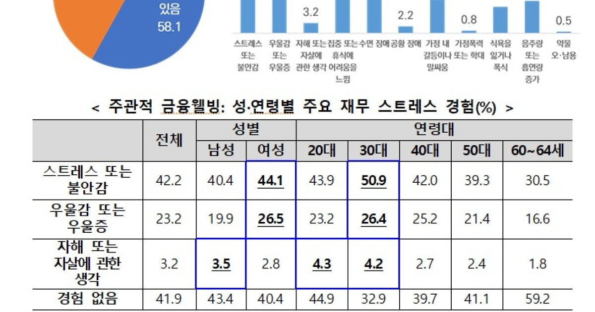 ì„±ì¸ 58 ìž¬ë¬´ìƒí™©ìœ¼ë¡œ ìŠ¤íŠ¸ë ˆìŠ¤ ê²½í—˜ 30ëŒ€ ì—¬ì„± ì‹¬ê° ì¹´ì¹´ì˜¤í†¡ ë‰´ìŠ¤