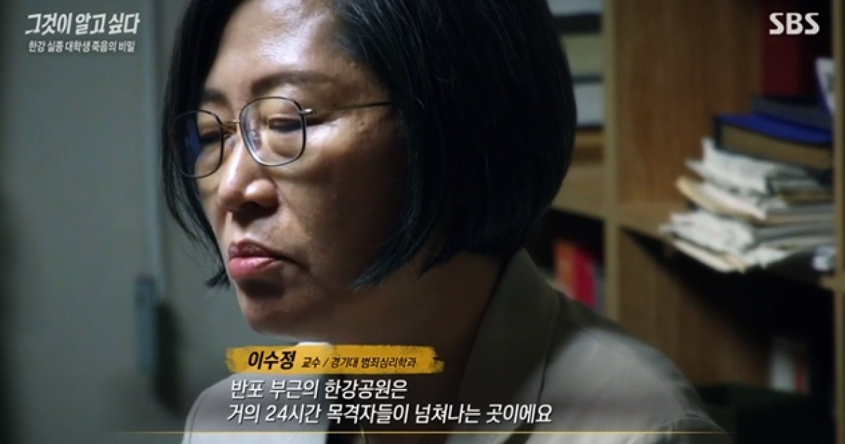 '그알' 이수정 교수 "故 손정민 씨 사망, 범죄 가능성 낮다" [종합 ...