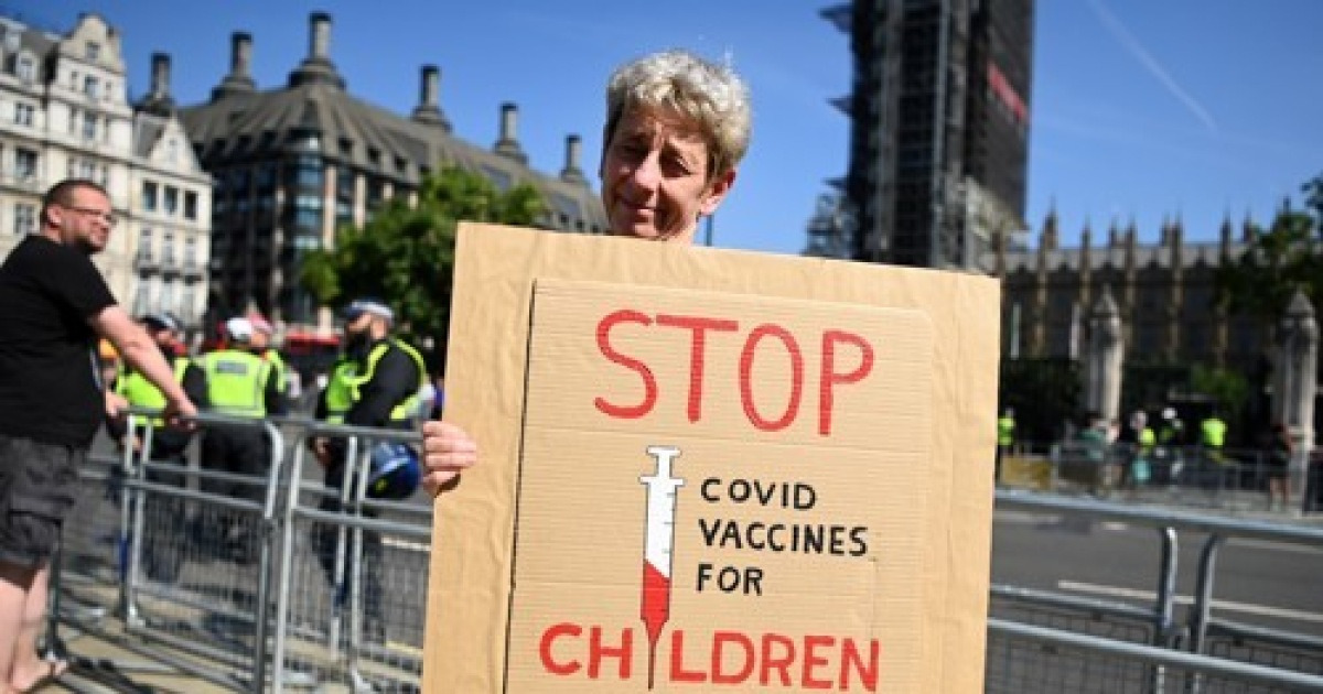 BRITAIN CORONAVIRUS ANTI VACCINATION