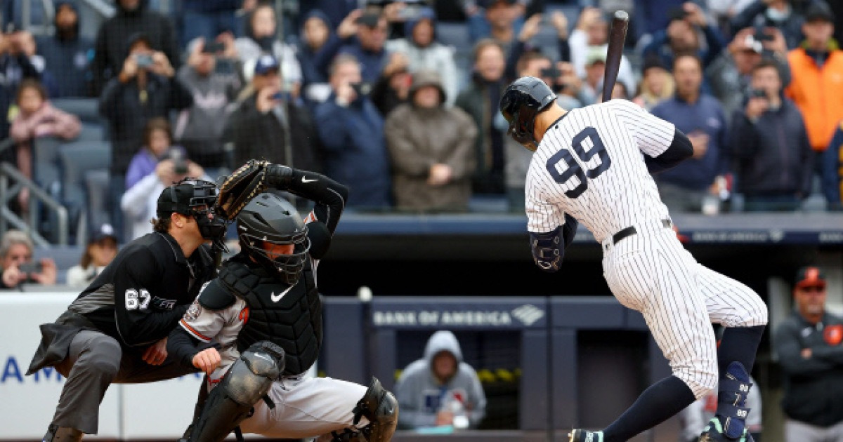 NYY 저지, AL 62호 홈런은 텍사스 최종 4연전 시리즈로