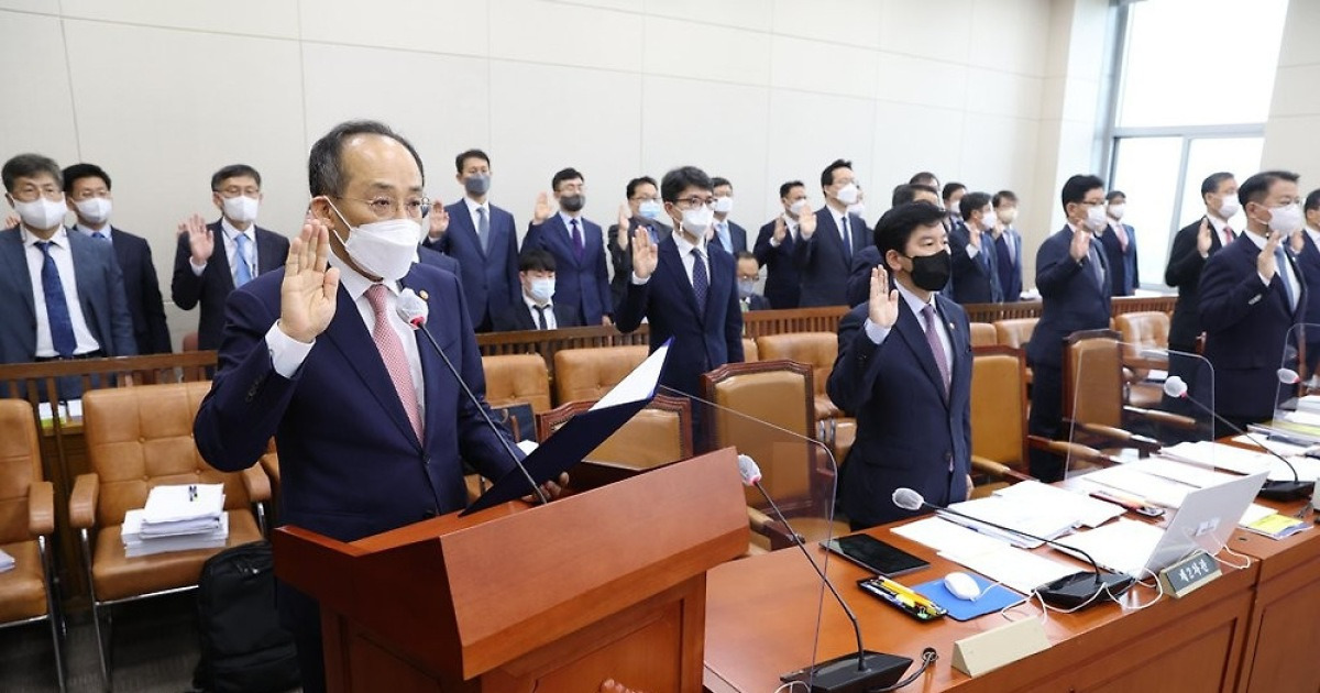 추경호 경제부총리 국감 증인 선서