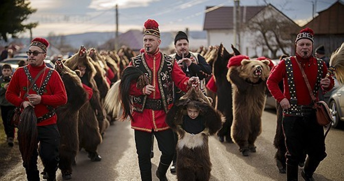 APTOPIX Romania Bear Ritual