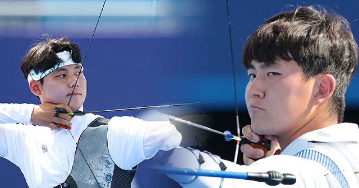 남자 양궁 이우석 개인전 16강 합류, 김제덕은 비로 연기