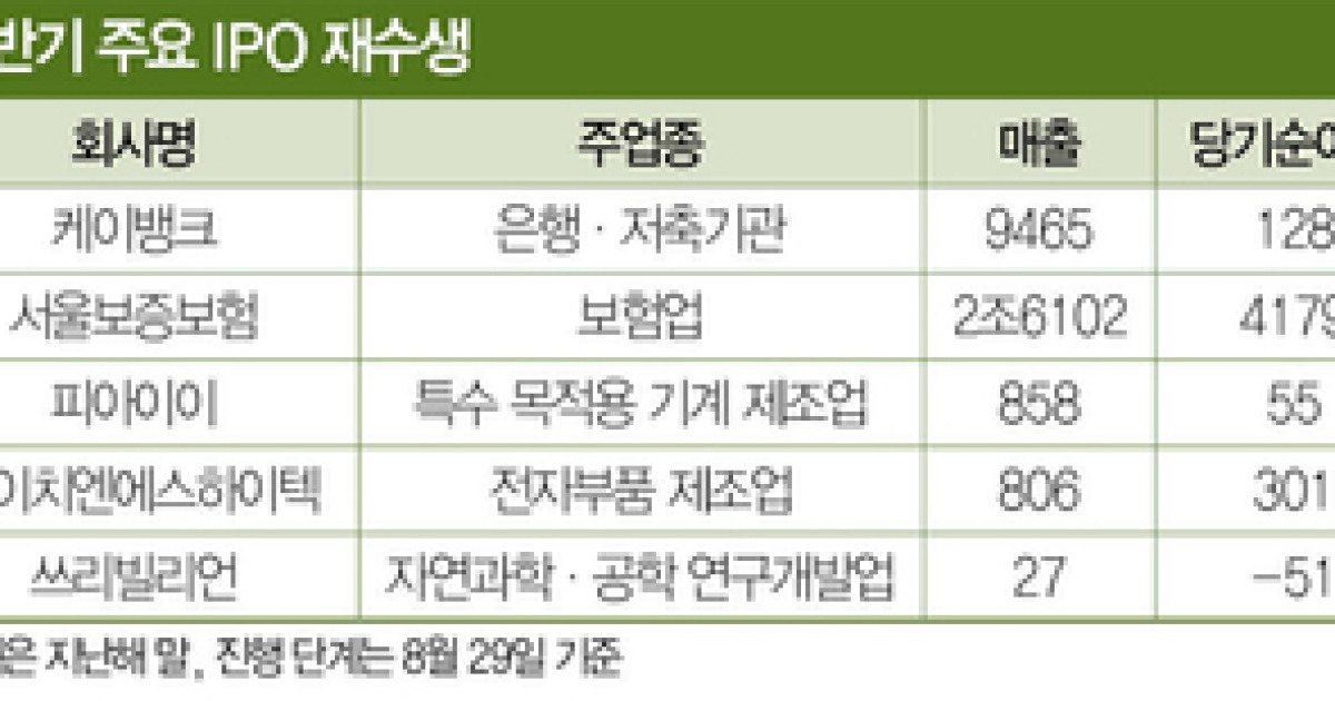 대어 케이뱅크·서울보증보험 그리고…