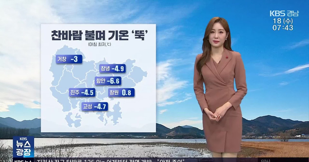 [날씨] 경남 찬바람 불며 영하권 추위…체감온도 더 낮아