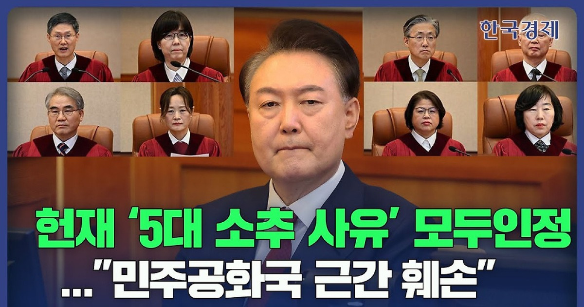 헌재, '5대 소추 사유' 모두 인정…