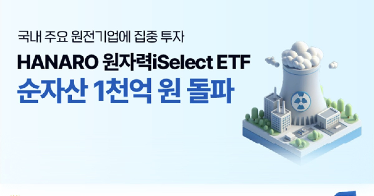 NH아문디 ‘원자력iSelect ETF’ 순자산 1000억원 돌파