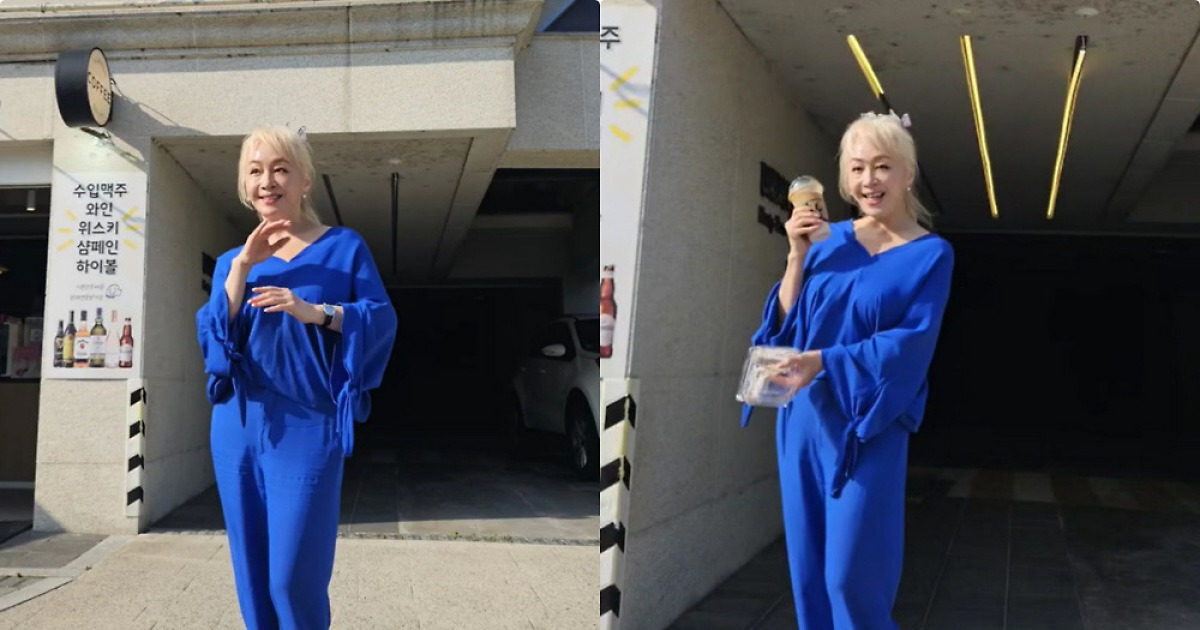 박해미, 강렬한 '올블루 패션'..정치색 주의보 속 당당한 자신감