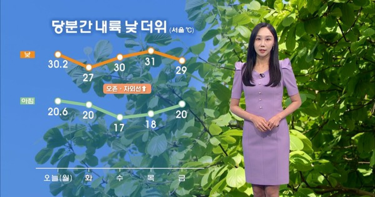 당분간 30도 안팎 낮 더위…내일 경기북부 비