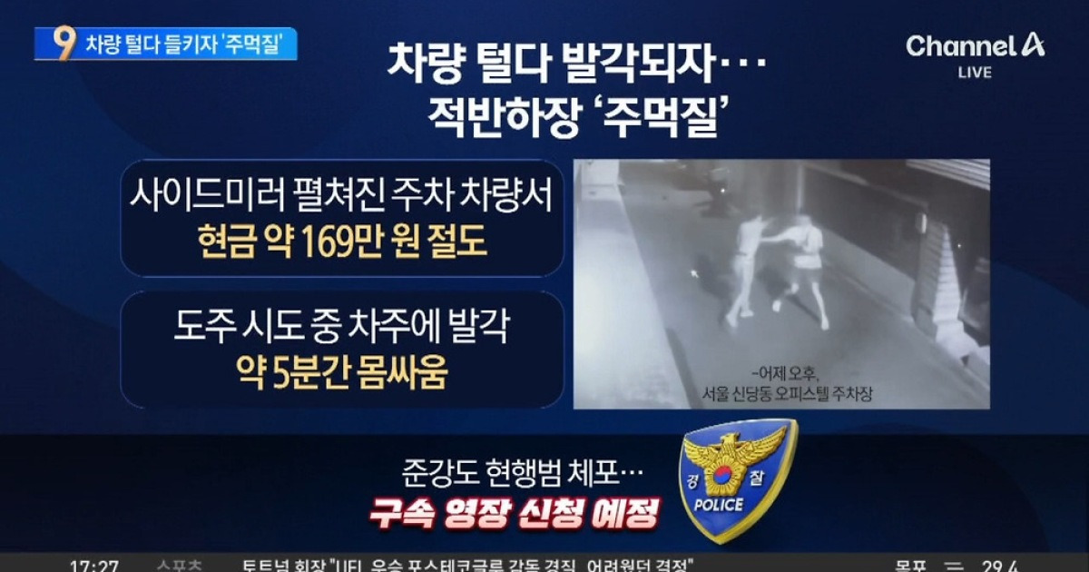 차량 털다 발각되자…적반하장 ‘주먹질’