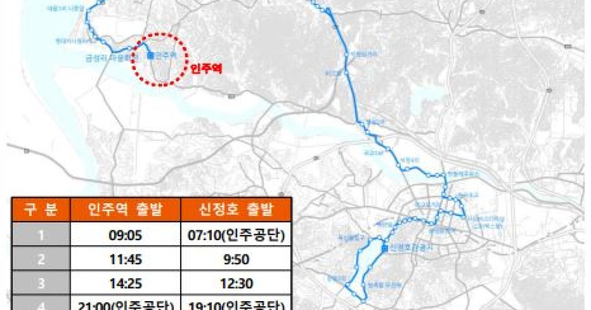 아산시, 인주역까지 610·614번 버스 연장 운행
