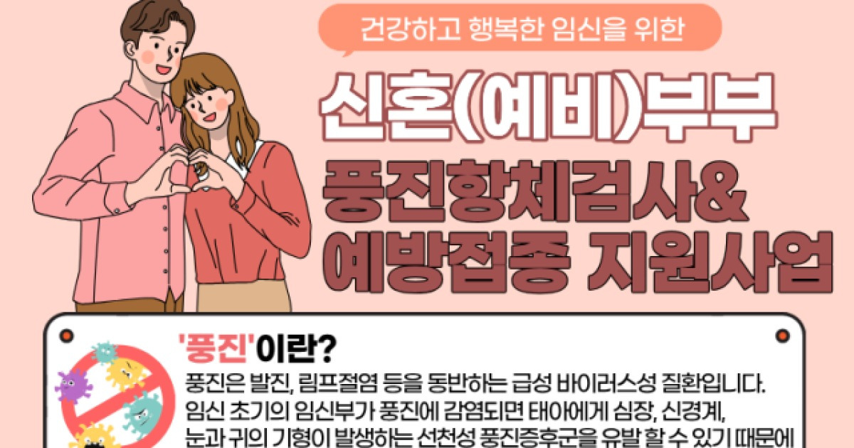 “행복한 출산, 풍진 예방부터”…완주군, 신혼 여성 풍진 검사·예방접종 지원