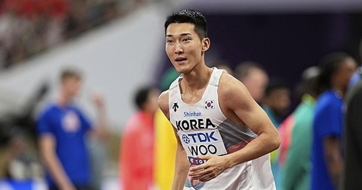 아뿔싸… '세계선수권 金 무산 위기' 우상혁, 2m28 1차시기 실패