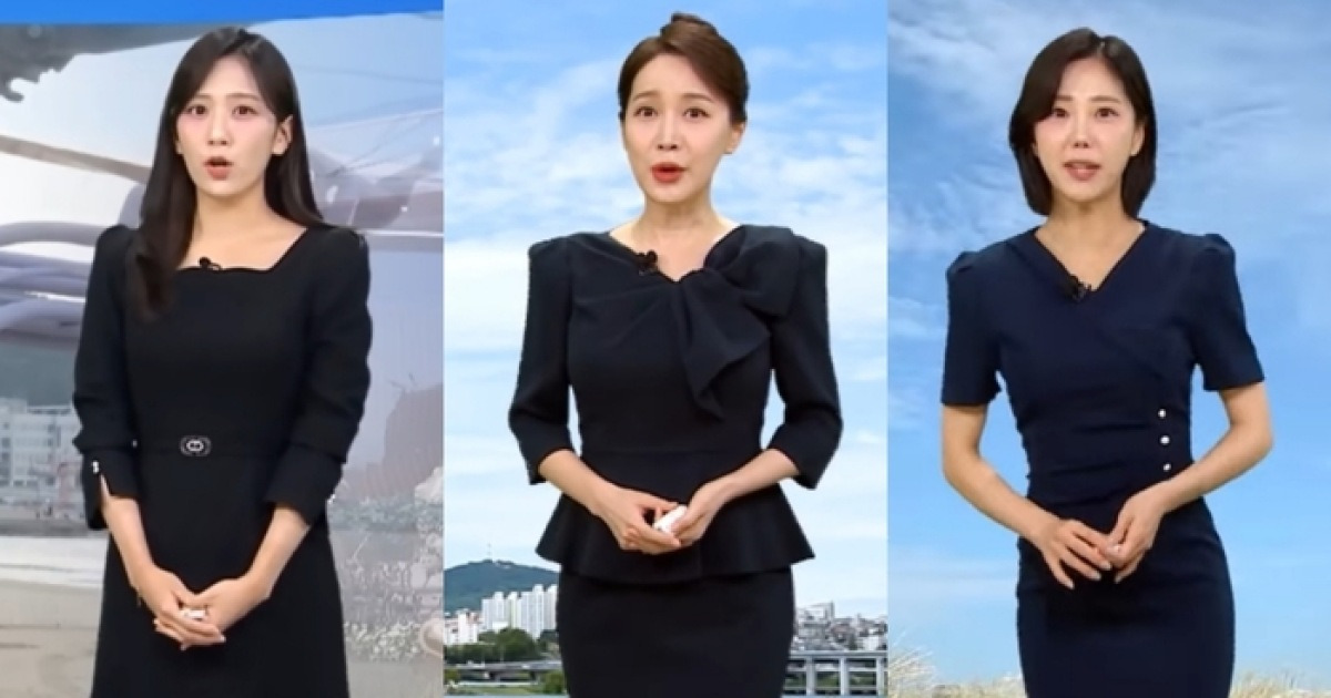 고 오요안나 떠난 지 1년…MBC 기상캐스터들, ‘검은 옷’으로 추모